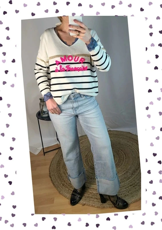 Jean con dobladillo amplio 🍒 - Talla alta / M - Marca Izzy – photo 6